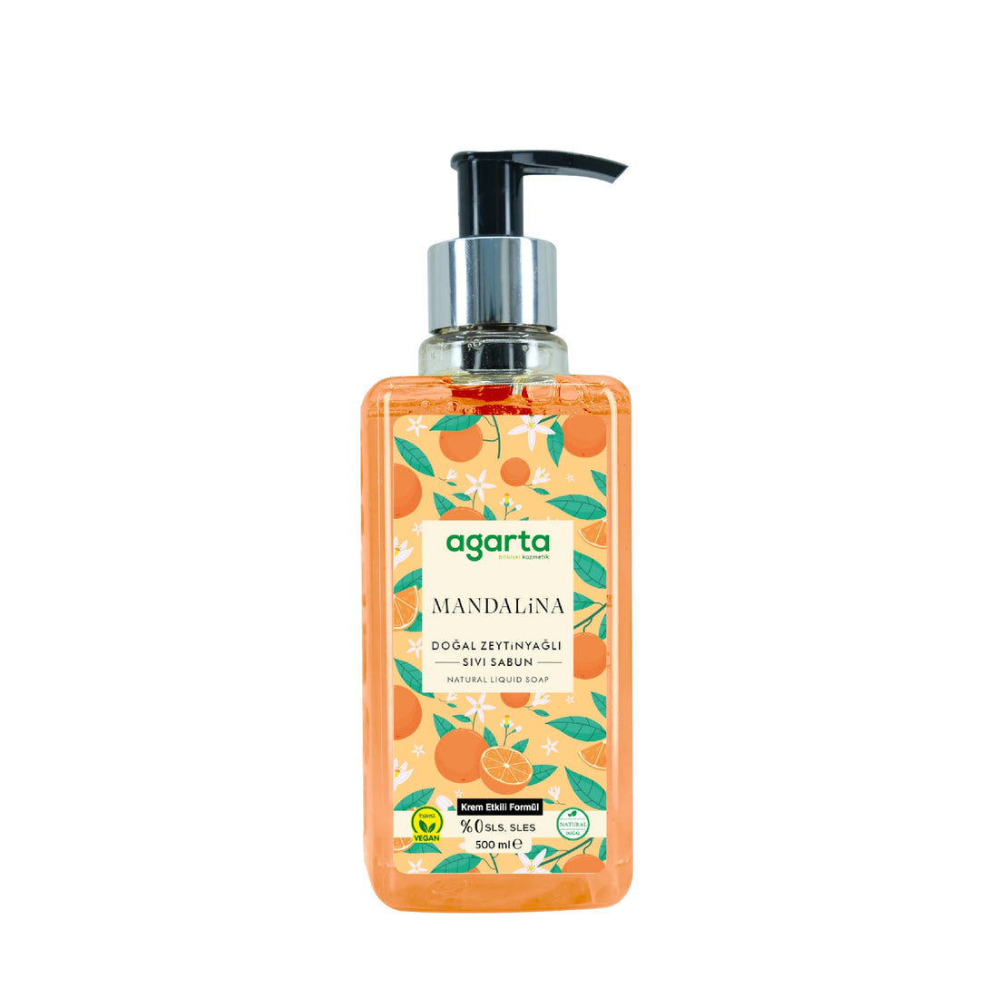 Agarta Doğal Mandalina Sıvı Sabun 500 ml