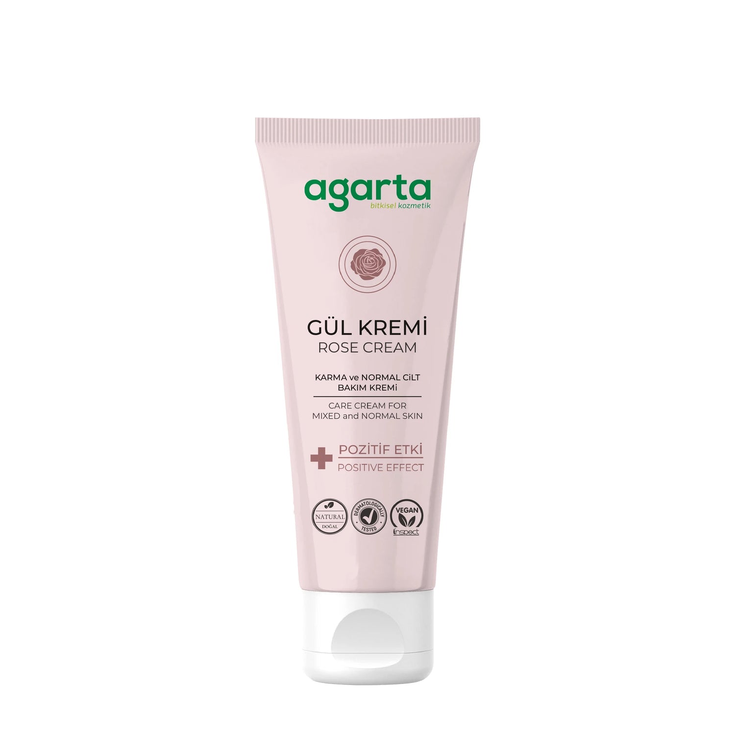 Doğal Yüz Ve El Nemlendirici Gül Aromalı Cilt Bakım Kremi 75 ml